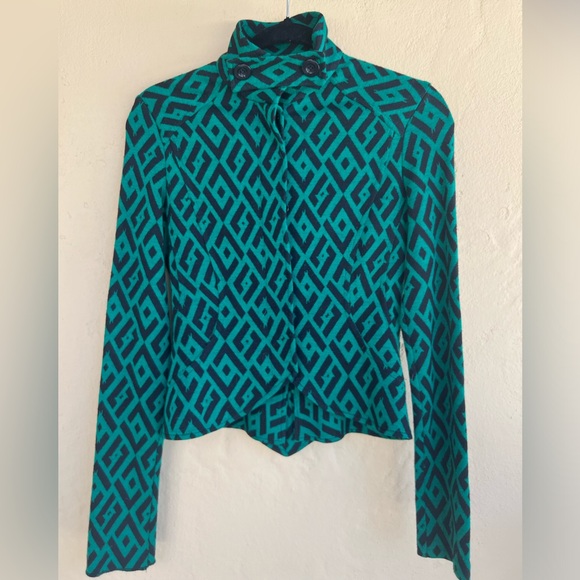 DVF Green Pattern Blazer Jacket Valkeri - Picture 3 of 7